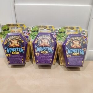 TREASURE X Monster GOLD Spider Web Ooze in Coffin Build Your Monster (3-pack)